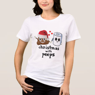 Poop emoji & toilet paper Love, Christmas Humour Tri-Blend Shirt