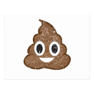 Poop emoji vintage postcard