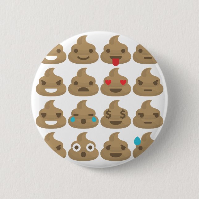 poop emojis 6 cm round badge (Front)