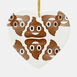 poop emojis ceramic ornament