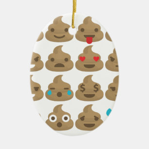 poop emojis ceramic ornament