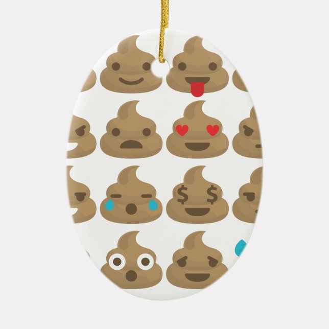 poop emojis ceramic ornament (Front)