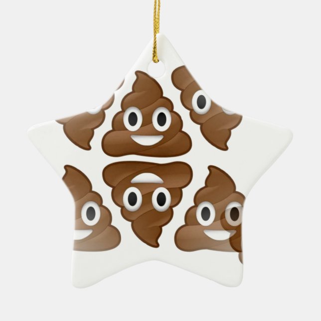 poop emojis ceramic ornament (Front)