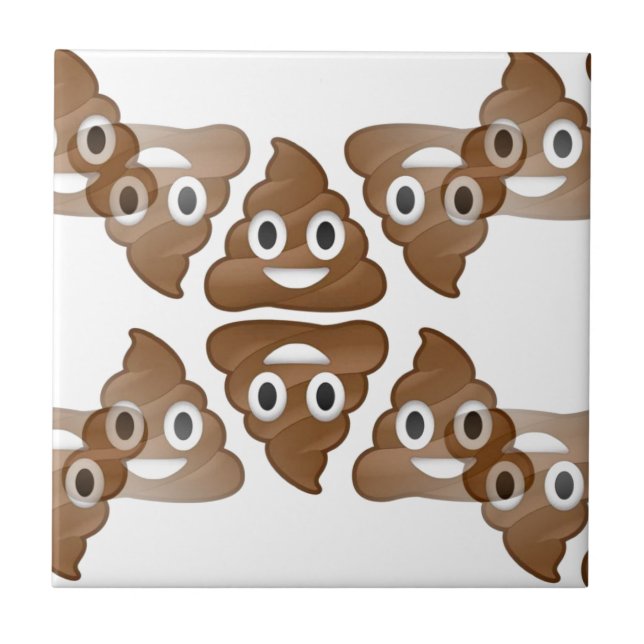 poop emojis ceramic tile (Front)