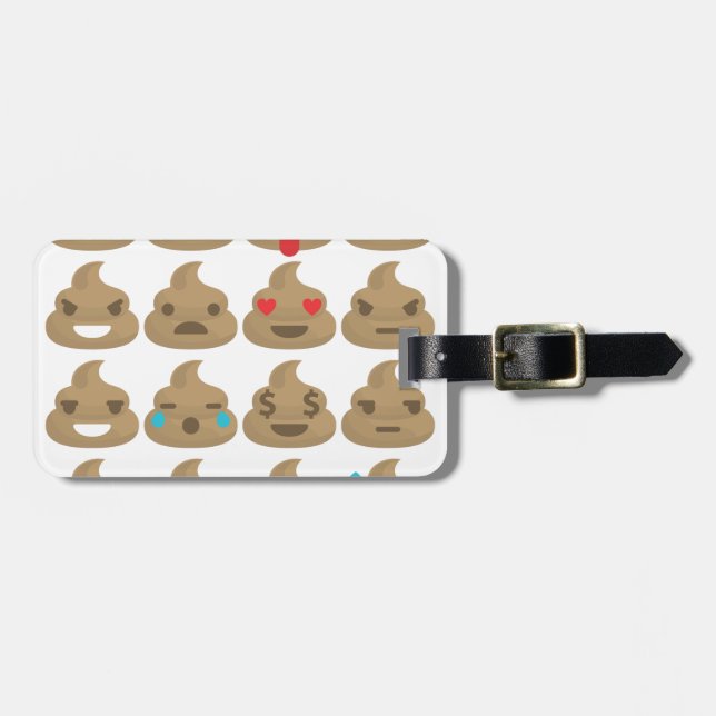poop emojis luggage tag (Front Horizontal)