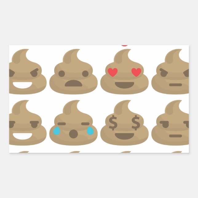 poop emojis rectangular sticker (Front)
