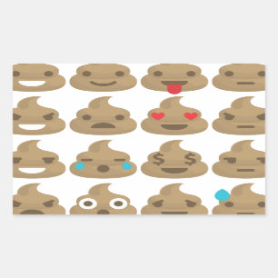 poop emojis rectangular sticker