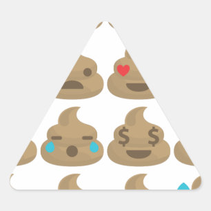 poop emojis triangle sticker