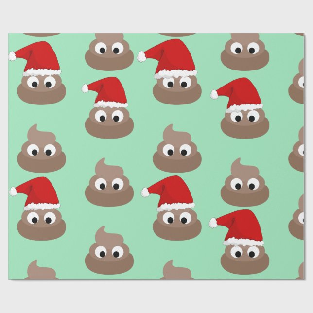 POOP FUNNY CHRISTMAS Wrapping Paper (Flat)
