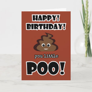 POOP funny emoji kids birthday party Card