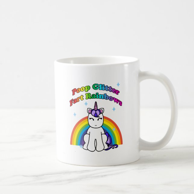 Poop Glitter Fart Rainbows Coffee Mug (Right)