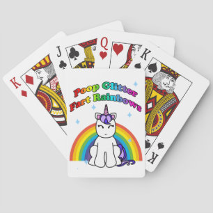 Poop Glitter Fart Rainbows Playing Cards