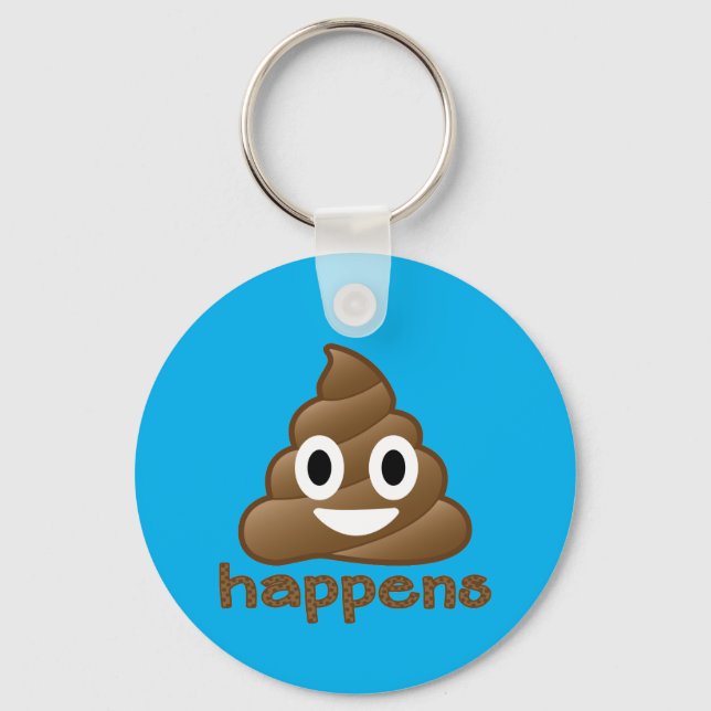 Poop Happens Emoji Key Ring (Front)