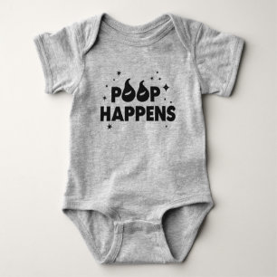 Poop Happens Funny  Baby Bodysuit