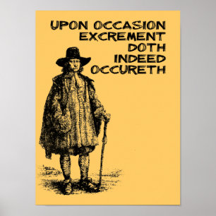 Poop Happens Funny Poster Sign