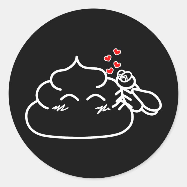 Poop in Love - Brootsch the PooPoo Classic Round Sticker (Front)