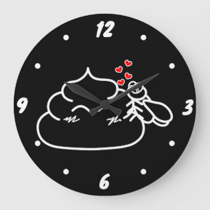 Poop in Love - Brootsch the PooPoo Large Clock