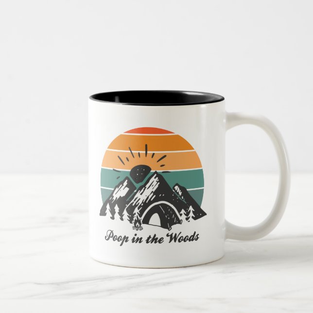Poop In The Woods Two-Tone Coffee Mug (Right)