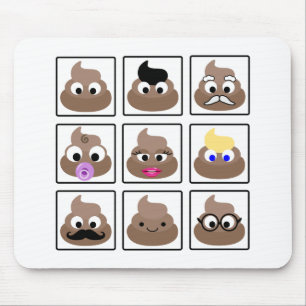 Poop Many Faces Mouse Pad