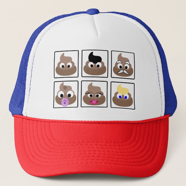 Poop Many Faces Trucker Hat (Front)