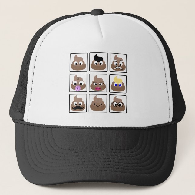 Poop Many Faces Trucker Hat (Front)