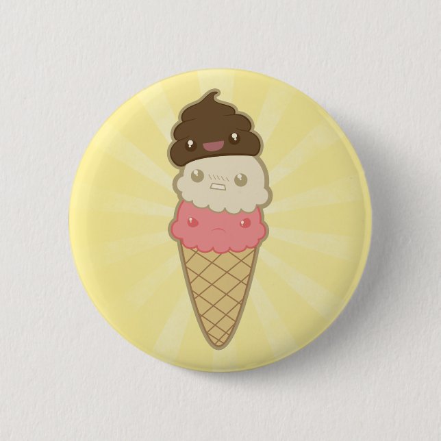 Poop on Ice Cream 6 Cm Round Badge (Front)