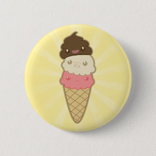 Poop on Ice Cream 6 Cm Round Badge