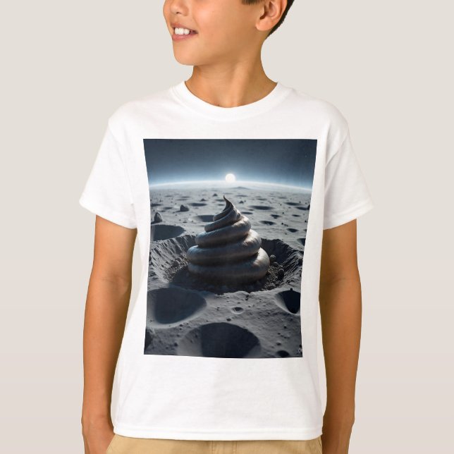 poop on the moon T-Shirt (Front)