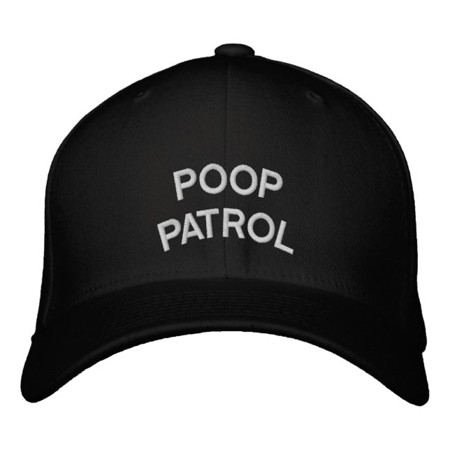 "POOP PATROL" embroidered on  cap (Front)