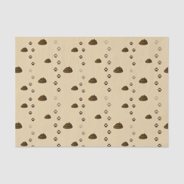 Poop & Paw Prints Cute Messy Pets Animal Lover's Tissue Paper (Front)