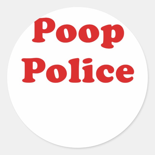 Poop Police Classic Round Sticker (Front)