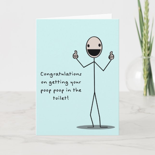 Poop Poop In The Toilet Card (Front)