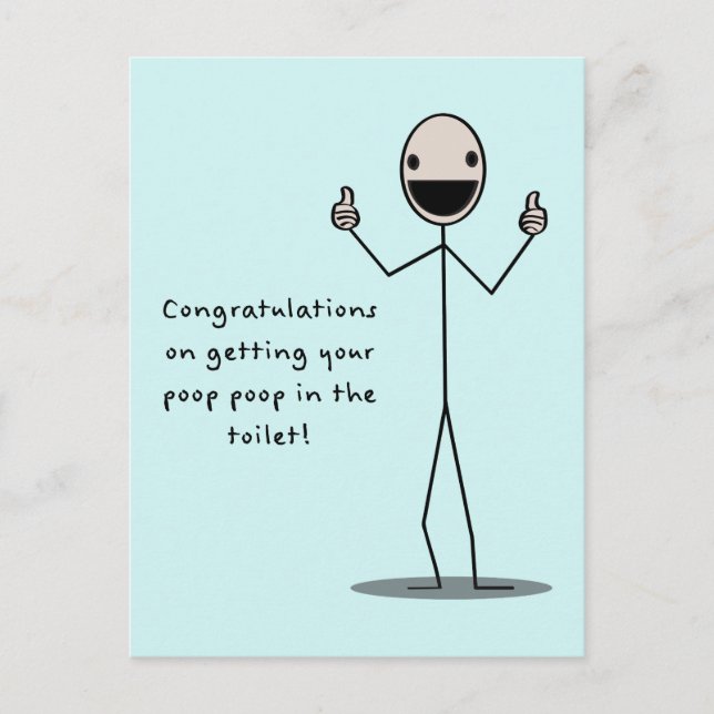 Poop Poop In The Toilet Postcard (Front)