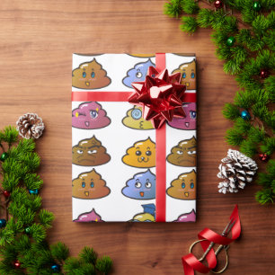 POOP RAINBOW COLORS FUNNY WRAPPING PAPER