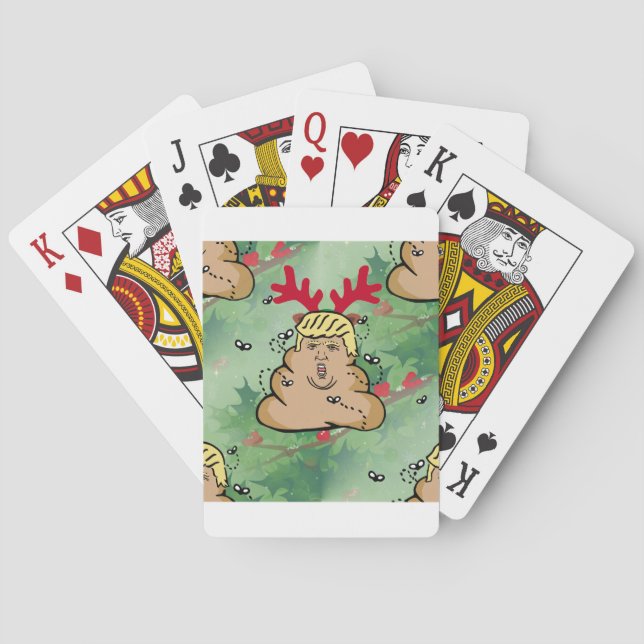 poop reindeer donald trump playing cards (Back)