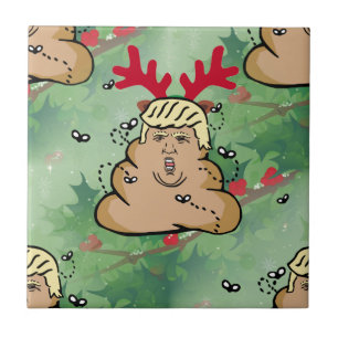 poop reindeer donald trump tile