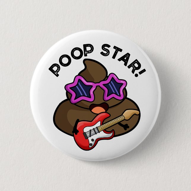 Poop Star Funny Pop Star Pun  6 Cm Round Badge (Front)