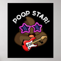 Poop Star Funny Pop Star Pun Dark BG