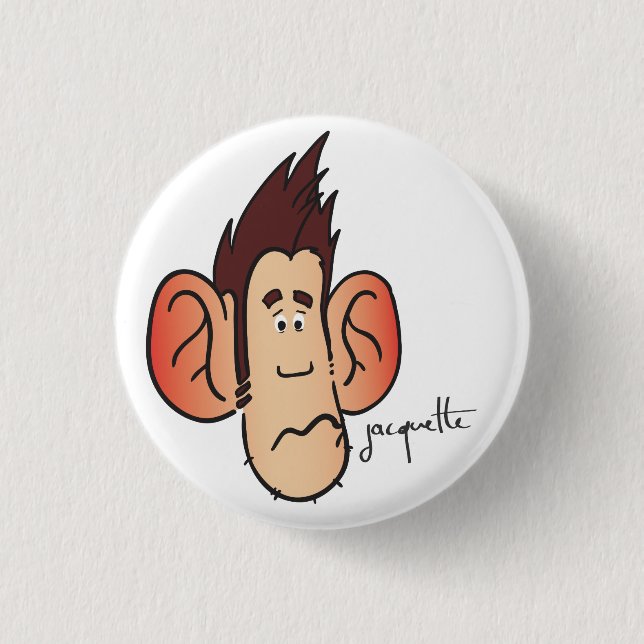 pooped misadventure jacquette 3 cm round badge (Front)