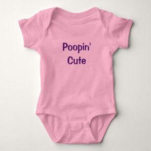 Poopin' Cute Funny Pink Baby Girl Romper Newborn Baby Bodysuit
