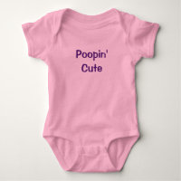Poopin' Cute Funny Pink Baby Girl Romper Newborn