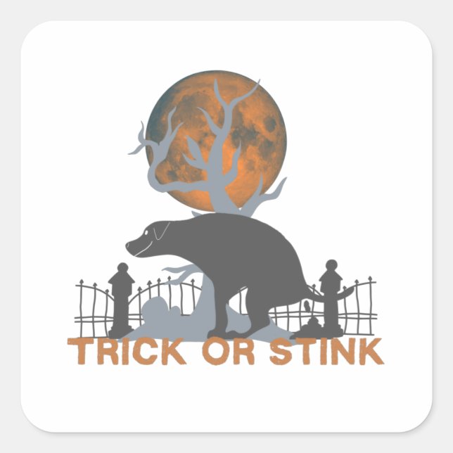 Pooping Dog Scary Halloween  Square Sticker (Front)
