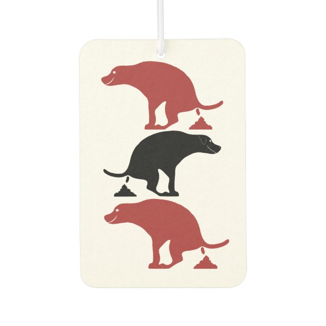 Pooping Dogs Car Air Freshener (Front)
