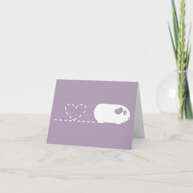 Pooping Heart Guinea Pig Greetings Card (Front)