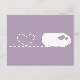Pooping Heart Guinea Pig Postcard