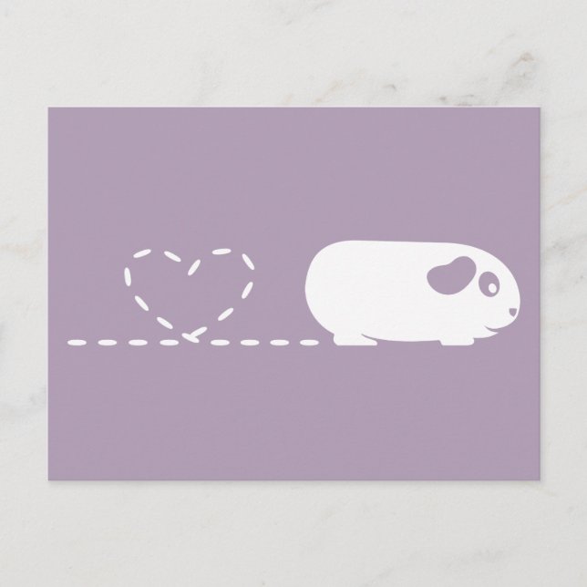 Pooping Heart Guinea Pig Postcard (Front)