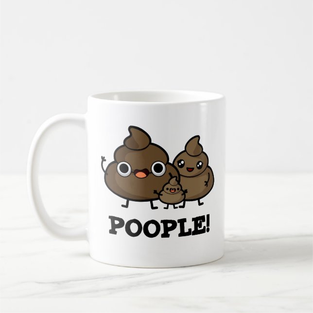 Poople Funny Poop People Pun  Coffee Mug (Left)
