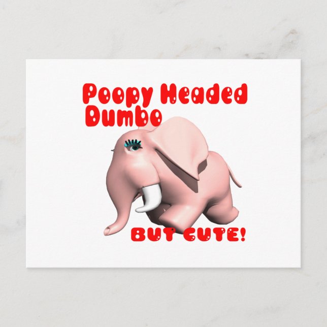 Poopy Headed Dumbo Postcard (Front)