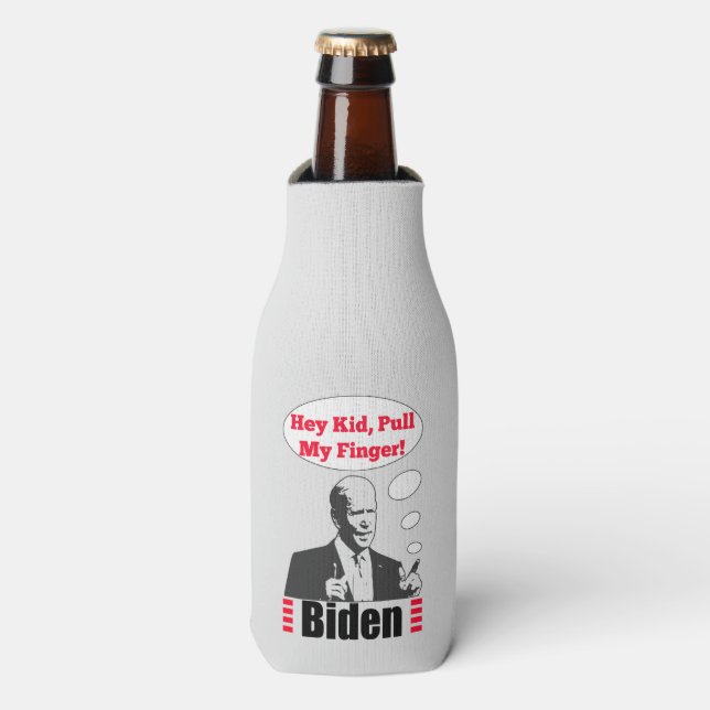Poopy Pants Biden Bottle Cooler (Bottle Front)