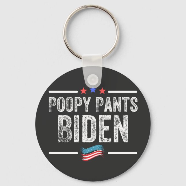 Poopy Pants Biden Key Ring (Front)